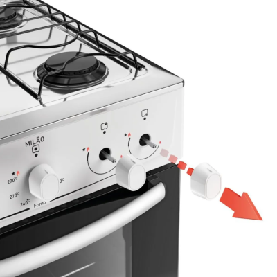 Fogão 4 Bocas Atlas Milão Mesa Inox Branco Fogão 4 Bocas Atlas Milão Mesa Inox Branco